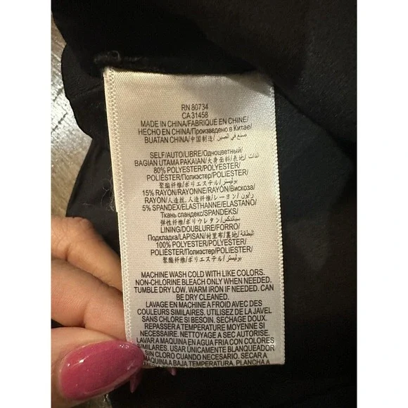 NWT BCBG MAXAZRIA Black Deep V-Neck Tank Crop Mesh Cutouts Womens Size XXS $198 - Picture 8 of 13